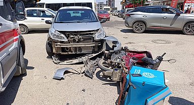 Otomobil ile motosiklet çarpıştı: 1 yaralı