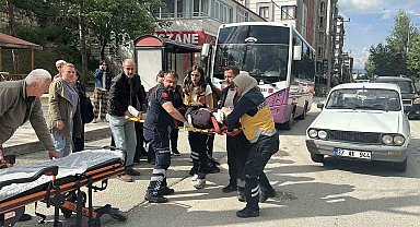 Otomobilin çarptığı kadın yaralandı