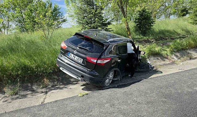 Otoyolda dolu yağışı kazaları beraberinde getirdi: 2 yaralı