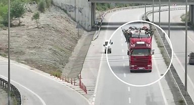 Otoyolda kuralları hiçe sayan sürücüler dron kamerasına yakalandı