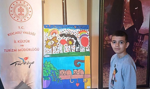 Özel sporcu Salih, resim sergisinde yeteneğini konuşturdu