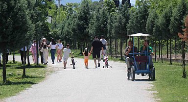 Sakarya'da vatandaşlar bayramın ilk gününde tabiat parklarına akın etti