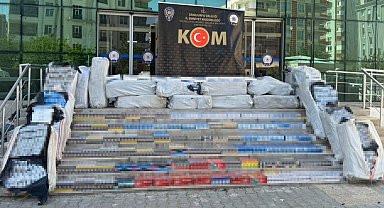 Şanlıurfa'da saman balyaları arasında 40 bin paket kaçak sigara ele geçirildi