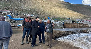 Susuz'da taşkın alarmı: Kaymakam Tutal riskli bölgelerde inceleme yaptı