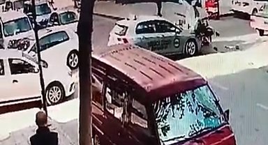 Tekirdağ'da iki kişinin yaralandığı kaza kamerada