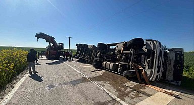 Tekirdağ'da tır devrildi: 1 yaralı