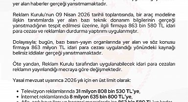 Ticaret Bakanlığı: "Bir otomotiv firmasına 863 milyon lira ceza uygulandığı haberleri gerçeği yansıtmamaktadır"
