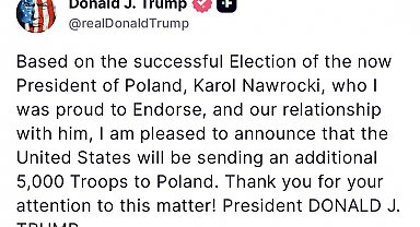 Trump: "Polonya'ya 5 bin ek asker göndereceğiz"
