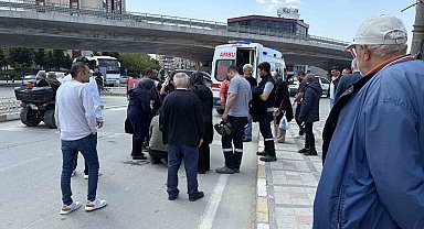 Yola dökülen toprakta kayan motosikletin sürücüsü yaralandı