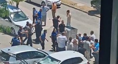 Adliye önünde yumruklu kavga