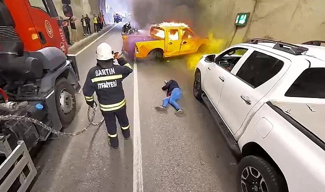 Bartın'da tünel içerisinde gerçeği aratmayan tatbikat