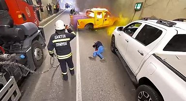 Bartın'da tünel içerisinde gerçeği aratmayan tatbikat