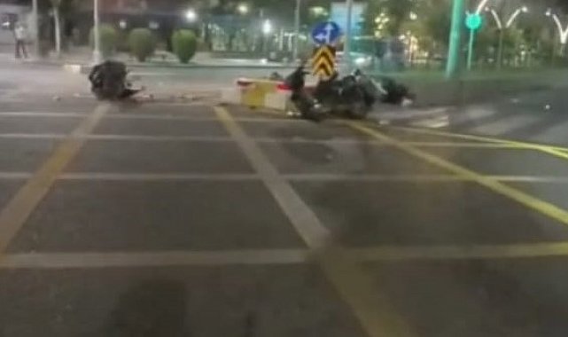 Batman'da 2 kişinin yaralandığı kaza anı güvenlik kameralarına yansıdı