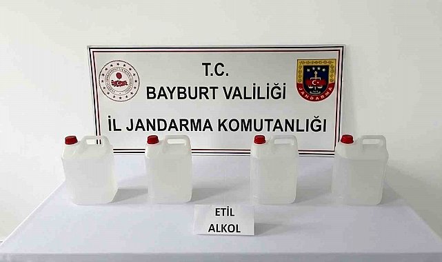 Bayburt'ta 20 litre etil alkol ele geçirildi