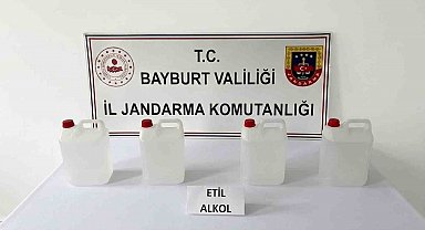 Bayburt'ta 20 litre etil alkol ele geçirildi