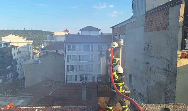 Bilecik'te restoranın bacasında korkutan yangın