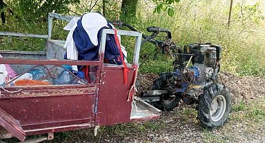Bilecik'te su motoru devrildi, 1 yaralı