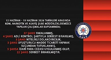 Bingöl'de bir haftada 37 şüpheli yakalandı