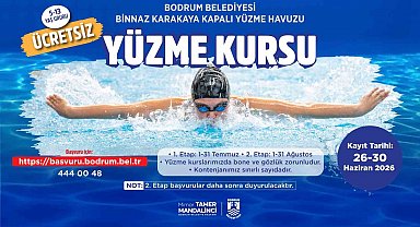 Bodrum Belediyesinden çocuklara ücretsiz yüzme kursu