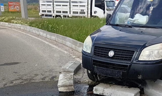 Bolu'da refüje çıkan hafif ticari aracın sürücüsü yaralandı