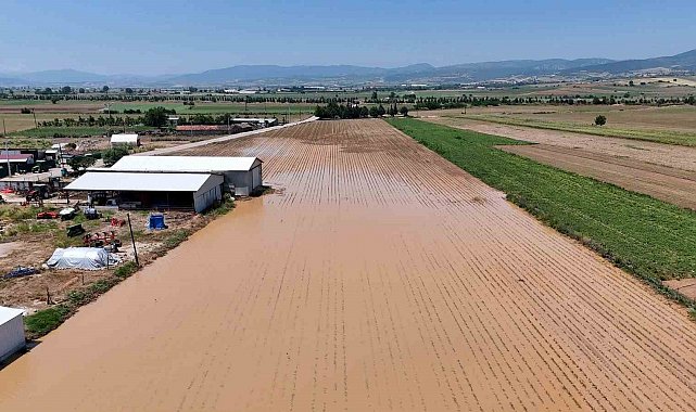 Bursa Yenişehir'de sel ve dolu felaketi