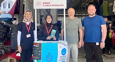 Çarşıda pazarda sağlıkla ilgili bilgilendirme