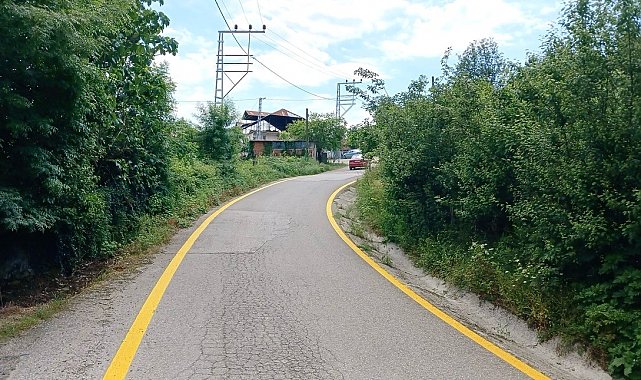 Cumayeri'nde yol çizgi çalışmaları tamamlandı