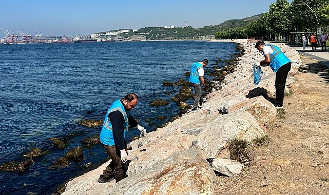 Dilovası'nda Marmara Denizi için sahil temizliği yapıldı
