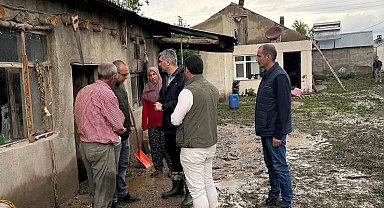 Diyadin'de yağışın ardından tüm kurumlar sahada