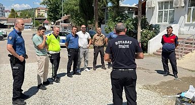 Emniyet personeline uygulamalı yangın eğitimi