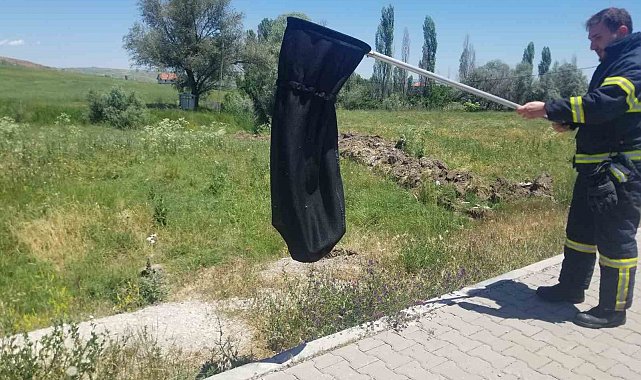 Eve giren yılanı itfaiye yakaladı