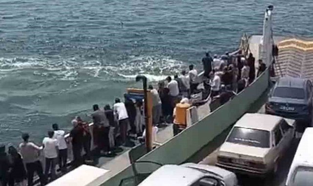 Feribottan denize düşen kişiye büfe çalışanından hayat kurtaran müdahale