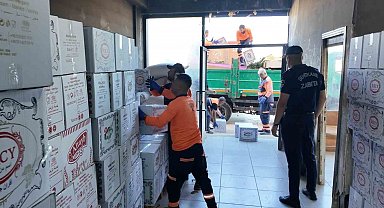 Gaziantep'te 2 ton bozuk kuru pasta imha edildi