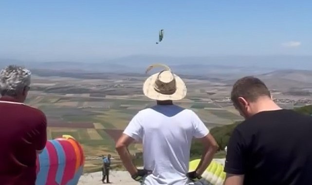 Gaziantep'te yürekleri ağza getiren paraşüt kazası