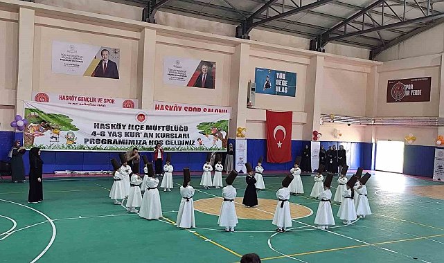 Hasköy'de 4-6 yaş Kur'an Kursu öğrencileri mezuniyet heyecanı yaşadı