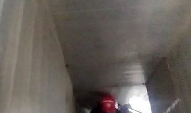 Havalandırma boşluğuna sıkışan kedi kurtarıldı