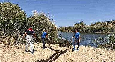 İzmir'de yasa dışı avcılıkla mücadele: 50 metrelik ağ sudan çıkarıldı