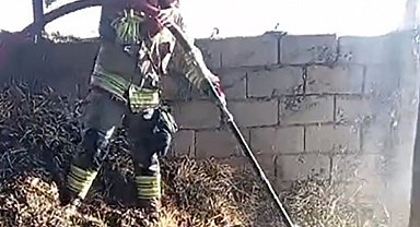 Kahramanmaraş'ta ahır yangını korkuttu