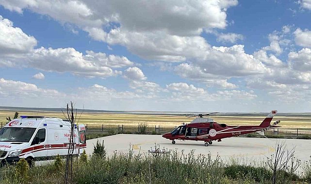 Kalp krizi geçiren hasta ambulans helikopter ile Konya'ya sevk edildi