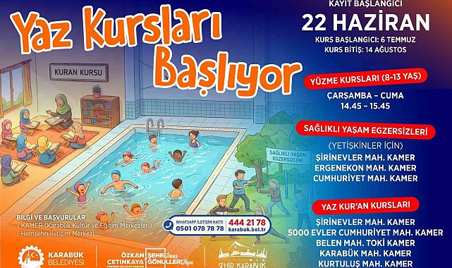 Karabük'te yaz kursları için kayıtlar başladı