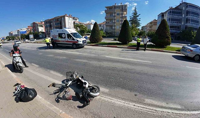 Karaman'da otomobille elektrikli bisiklet çarpıştı: 1 yaralı