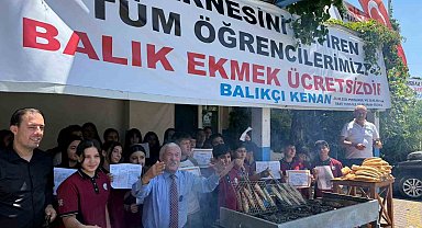 Karne gününde öğrencilere ücretsiz 1 ton balık ekmek
