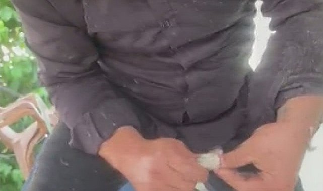 Klima ünitesinin boru hattında yakaladığı yılanı "Sevgili yılan insanlardan uzak dur, yoksa ne yaparlar biliyorsun" diyerek doğaya saldı