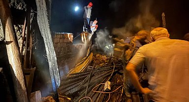Konya'da depo olarak kullanılan alanda çıkan yangın korkuttu