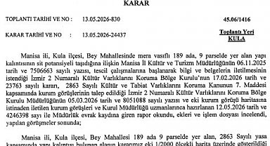 Kula'da tarihi yapı kalıntısının bulunduğu alan sit alanı olarak tescillendi