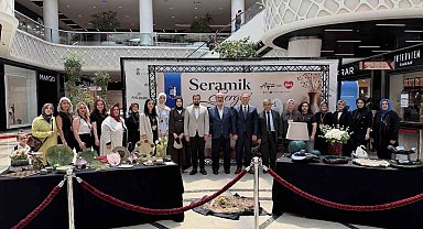 Kursiyerlerin seramik ürünleri görücüye çıktı