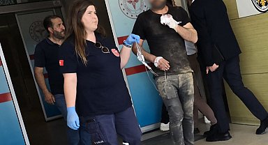 Makineye kaptırdığı parmağı koptu