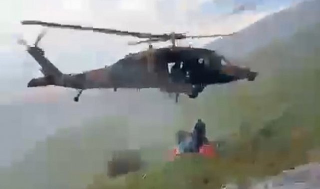 Malatya'da dağlık alanda kalp krizi geçiren vatandaş askeri helikopterle kurtarıldı