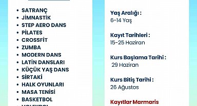 Marmaris Belediyesi'nden çocuklar için 17 branşta ücretsiz yaz kursu
