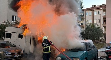 Menteşe'de karavan küle döndü